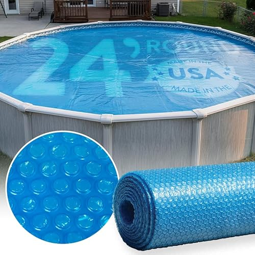 Doheny's Clear-Tek Micro Bubble Solar Pool Cover for Above Ground Swimming Pools | Increase Solar Energy Absorption, Retain Heat, Reduce Evaporation, Reduce Heat Loss & Save, 24 ft Round Blue 1600