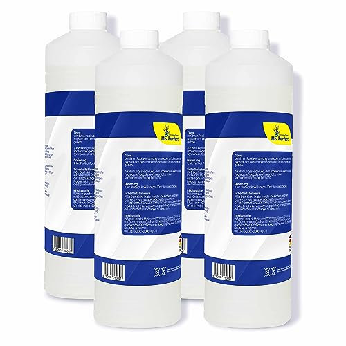 Mr. Perfect® Pool Star Poolreiniger, 4 x 1L - Pooldesinfektion Algenreiniger Algenentferner | Algenvernichter Pool | Flüssiges Algizid für Pool | Desinfizierendes Reinigungsmittel gegen Algen…