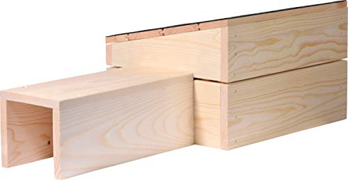 dobar® 22227FSCe Igelhaus Bitumendach Bausatz - Igelschafhaus extra Langer Eingang - Igelhöhle Massivholz - Behausung Igel/Braunbrustigel/Weißbrustigel - Ohne Boden - 74,5 x 29 x 24 cm - Schwarz