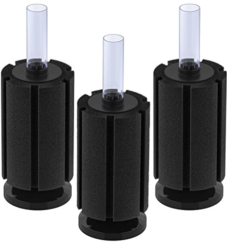 Pawfly Aquarium Bio Schwamm Filter Quiet Betta Fry Shrimp und kleine Fische Schaumstofffilter für Aquarien bis zu 80 Liter，3 Pack