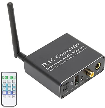 Hoopoocolor Convertisseur DAC, Adaptateur Bluetooth DAC, Entrée Optique Coaxiale SPDIF Professionnelle Sortie RCA 3.5 MM, Récepteur Bluetooth 5.0, Performances Stables