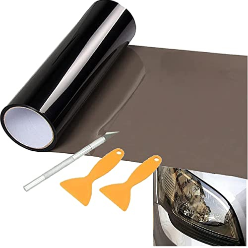 CiCixixi Film Teinté Autocollant, Film Teinté Voiture, Feux Anti-Brouillard Auto Adhesif, Phare, 30×300CM