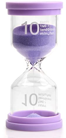 Focenat Clessidra, Clessidre Timer a Colorato, 3/5 / 10 Minuti Sandglass Sand Clock per Spazzolini da Bambini, Timer Orologio di Sabbia da Cucina per Casa Scuola Classe Ufficio Gioch (10 Minuti)