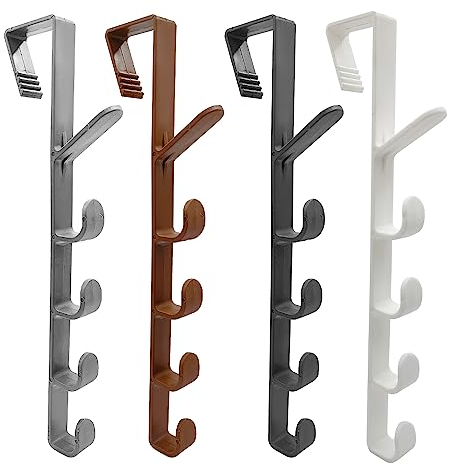 UMCHU 4 Pezzi Appendiabiti da Porta,Appendi Accappatoio Bagno,Appendiabiti da Porta con 5 Ganci,porta della camera da letto(Quattro colori)