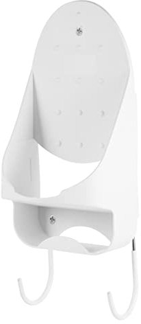 MERRYHAPY Wandmontierter Bügelbrett-Halter Aus Robustem Material Platzsparender Bügeleisen-Organizer Mit Drahtfach Hohe Tragfähigkeit Einfache Schraubmontage Für Haushalt Und Wäscheraum Weiß