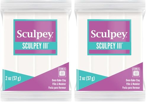 1 x Sculpey Polymer Oven Bake Craft Modelling Clay 57g White (Pack of 2)