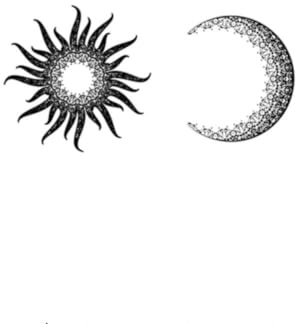 The Sun And Moon Shine Together Temporary Tattoo Stickers For Women And Men Juice Plant Ink Waterproof Semi-Permanent And Long-Lasting 2 Weeks Simple For Couples
