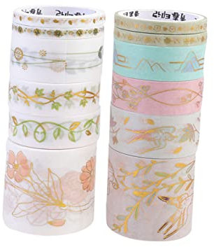 NUOBESTY 24stücke Washi Tape Mit Dekorativen Aufklebern Für -handarbeit Geeignet Für Scrapbooking Tagebuchgestaltung Und Kreative Projekte Aus Hochwertigem Papier Gefertigt
