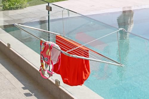 Metalfar Stendi Balcony da balcone zincato cromato lucido, manici zincati, tubolare 16mm, 105x55x29 cm