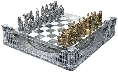 Scacchiera Professionale Antica Roma 40x40 cm con Base In Ceramica