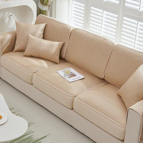 KCCRHIN Sofabezug Aus Eisseide Für Sommer Sofa Kissenbezüge Anti-Kratz Sofa Sitzbezüge Couchbezüge L Form 2 3 4 Sitzer Couch Kissenbezüge Mit Gummizug Unten Sofa Slipcover,D,80 * 150CM