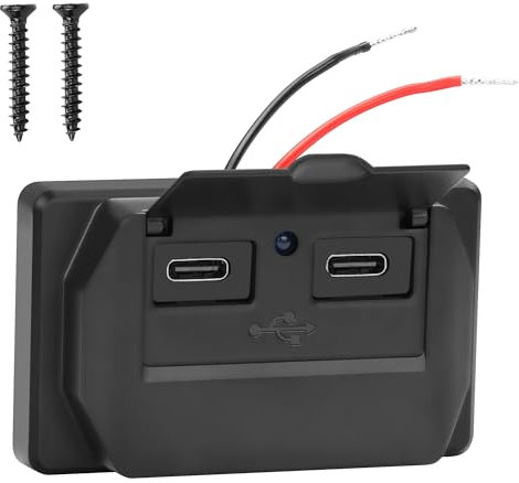CERRXIAN 12 V/24 V RV-USB-Steckdose, Wandhalterung, 36 W, Dual-Schnellladung, QC3.0, USB-A-Anschluss, Kfz-Ladebuchse mit Knopfschalter, wasserdichtes Schnellladegerät, Multi-Port-Netzteil