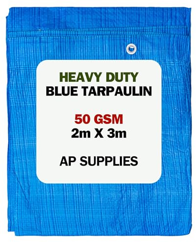 AP Supplies Lightweight Blue Tarpaulin 50gsm, 2m x 3m