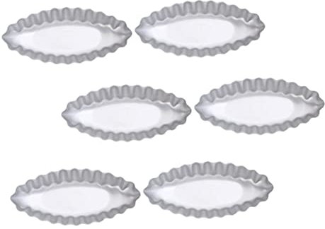 CIYODO Egg Tart Mold Non-Stick Baking Moulds Aluminum Alloy Large Chrysanthemum Boat Shape Cake Baking Tray Set 6 Pieces for DIY Pastry and Tart Making