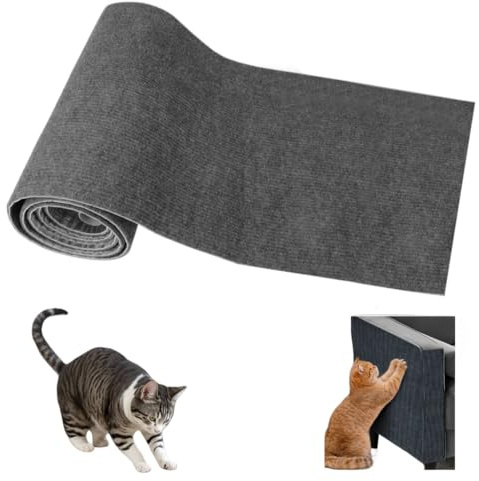 Tiragraffi Per Gatti, Protezione antigraffio per gatti, Tiragraffi divano,Tappetino Tiragraffi per Gatti Autoadesivo,Proteggi Divano Gatti Graff, Antigraffio Gatto Divano (grigio scuro 40×200cm)