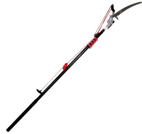 Svettatoio a pertica professionale con taglio a cricchetto Troncarami Telescopica,Tagliasiepi Tagliarami Con Corda Sega ad asta telescopica per potatura di alberi(5.4M (18FT))