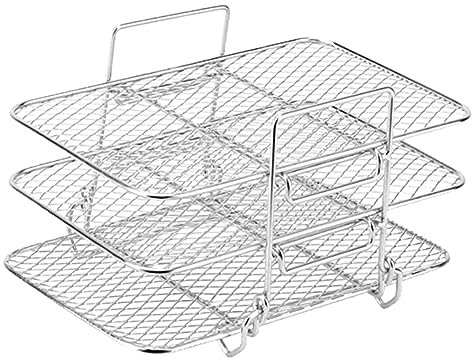 Garneck Three-Layer Air Fryer Accessory Grilling Rack Dehydration Rack Space-Saving Kitchen Tool