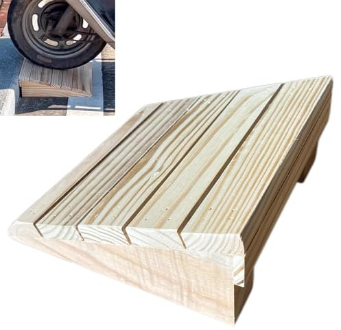 WXXSHGDW Holz Schwellenrampe, Bordsteinrampe, Rollstuhlrampe Türschwelle, Tragkraft 800 Kg, für Haus-/Gartenstufen/Schuppentüren(30 * 34 * 13cm/12 * 13 * 5.1in)