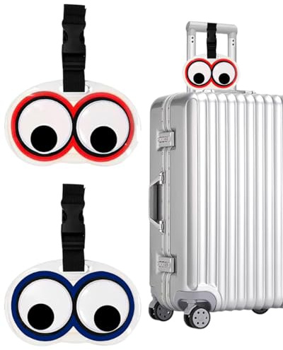 TPZORJX 2PCS Etiquetas para Equipaje de PVC,identificador de maletas,etiqueta maleta viaje,Etiquetas Maletas Viaje Ojo,Identificador Maletas Viaje,Bolso ID Tag,Mochilas Etiquetas