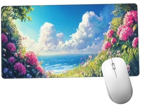 Azul Alfombrilla Ratón 900x500x3mm Alfombrilla Raton XXL con Base de Goma Antideslizante,Lavable,Accesorios Gaming Mar,Ordenador Gamer Regalos,Mouse Pad Gaming Mejora La Precisión Y La Velocida Y954