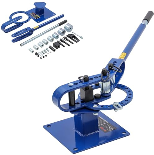KATSU Tools Compact Bench Bender - 7 Dies (1-3), Telescoping Handle, Portable Manual Bench-Mounted Steel Tube Bending Tool for Flat, Round, Square Stock