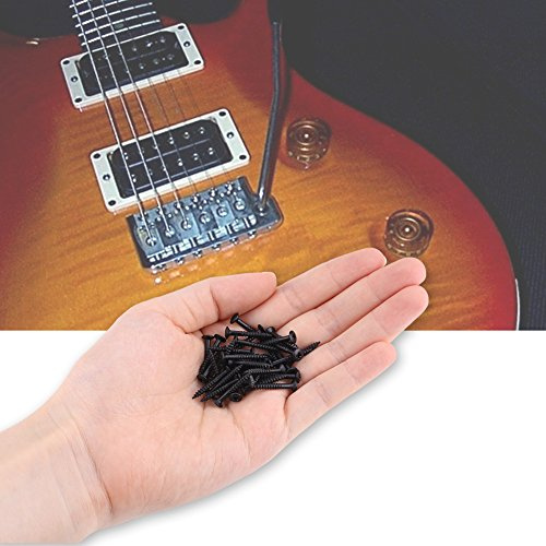 CHICIRIS 40 PCs Hochwertige Gitarre Humbucker Pickup-Schrauben Set Kit für Elektrogitarren Silber/Schwarz/Goldene Metall 18 Mm 2,5 Mm (BLACK)
