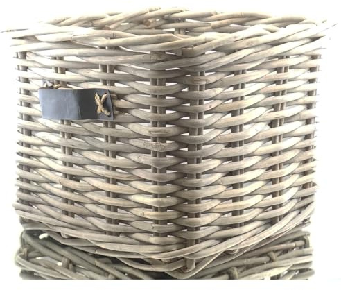 Van der Leeden Rattan Übertopf Grau quadratisch mit Folienauskleidung 65 x 65 cm