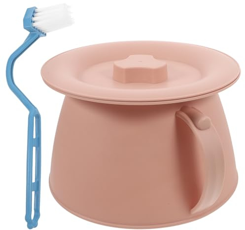 Orinal de Cabecera con Tapa, 1 Juego, Plástico, para Niños y Bebés | Incluye Soporte Cómodo Uso en Dormitorio y Residencias Cepillo de Limpieza Estable y Fácil de Limpiar