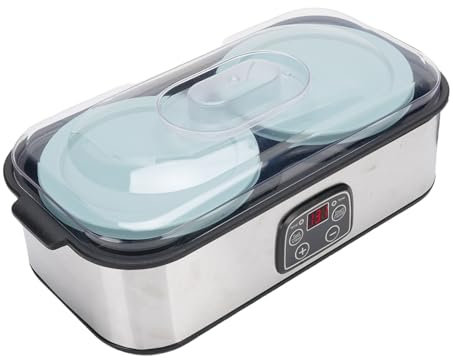 Fockety Yogurtiera con controllo della temperatura, yogurt greco che produce trilioni di probiotici vivi, macchina per yogurt digitale automatica con due contenitori da 1 litro (EU)