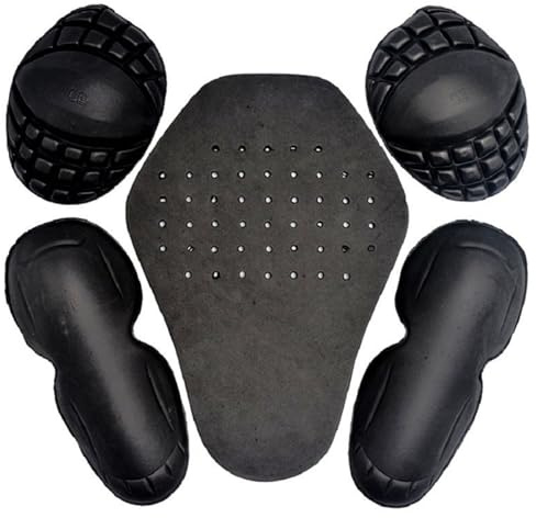Set di 5 protezioni per moto, in schiuma EVA, 1 cuscinetto protettivo per schiena, 1 paio di protezioni per spalle e 1 paio di gomiti, inserti protettivi per giacche