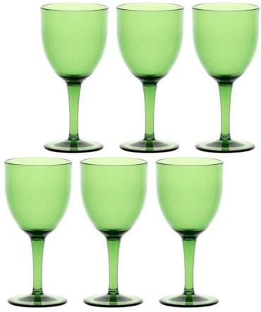 Rose e Tulipani set 6 bicchieri vino Fiaba in policarbonato verde