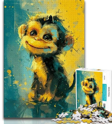 Rompecabezas para Adolescentes: Monito Amarillo de 1000 Piezas Ideal para Adultos y Adolescentes para Decorar el hogar a Partir de 14 años (50x75cm)