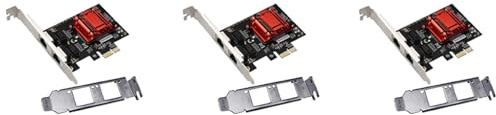 Xnuiasqe 3X Tarjeta de Red Gigabit PCIe Un Doble Puerto Adaptador Ethernet PCI Express de 1000M con Tarjeta NIC LAN Un Dos Puertos 82576