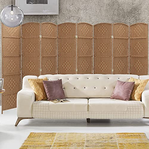 Panana 8 Panel Room Divider, Freestanding Partition Wooden Screen Folding Privacy Portable Partition Screen (Natural, 8 Panel-180cmTall)