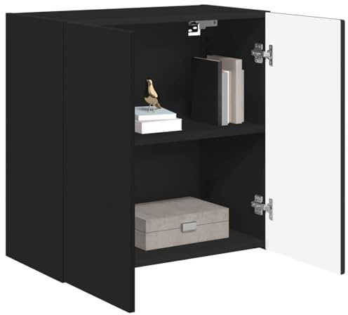 vidaXL Meuble TV Mural 59,5 x 31 x 60 cm Noir Bois d'ingénierie