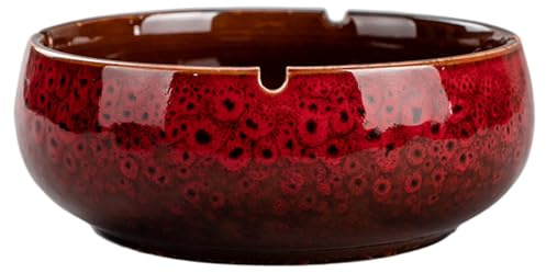 Pot de fleurs Lotus Bowl en céramique 6 pouces, bol de fleurs lotus pour plantes succulentes et petites plantes, pots décoratifs avec base antidérapante pour intérieur et extérieur, rouge, décorat