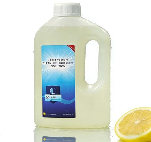 Líquido Limpiador de Suelos Botella 1L Aroma Limón X1 Suave Baja Espuma Proporción 1:200 Compatible con Deebot Robot Aspirador