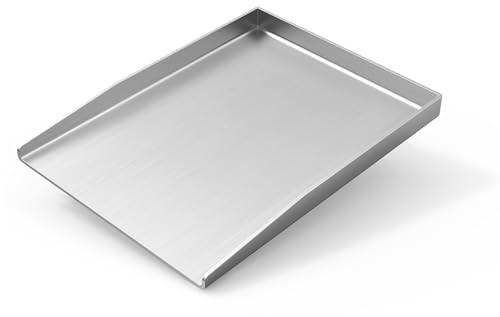Piastra in acciaio inox, 37 x 26 cm, universale, adatta per barbecue a gas Weber e barbecue a carbonella, rettangolare