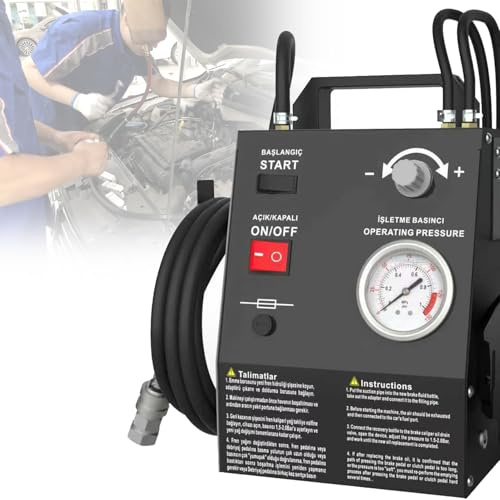 Ofyphth Kit de Purga automática de Frenos, Kit de máquina eléctrica para purgar el líquido de Frenos para una Persona, con Botella de Aceite Usado de 1 litro. PackageA-Black