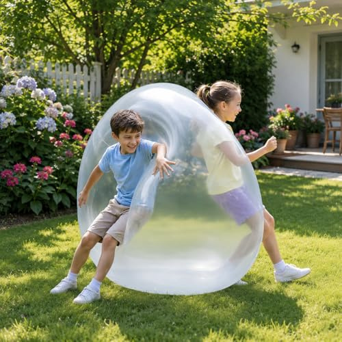 Wasserball Bubble Ball Aufblasbar XXL, 47 Zoll Transparenter Riesen Wasserblasenball für Kinder und Erwachsene, Outdoor Strand und Garten Spielzeug für Party und Freizeit (A)