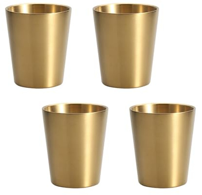 carotoe 4 pièces tasses isolées en acier inoxydable à Double paroi tasses à bière en métal petits verres à boire pour les fêtes et les pique-niques utiliser des tasses en acier inoxydable