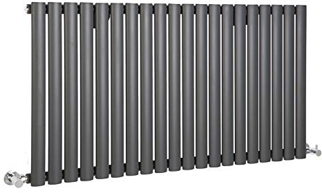 MILANO Anthracite Horizontal Single Oval Panel Radiator 635 x 1180mm