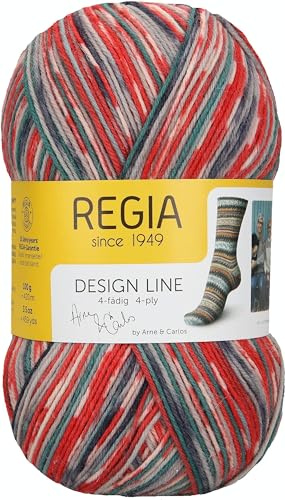 REGIA 4-fädig Design Line by ARNE & CARLOS 9801270-03760 garden Handstrickgarn, Sockengarn, 100g Knäuel