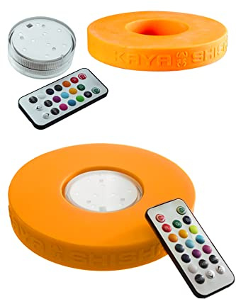 Kaya Shisha - Shisha Led Licht mit Fernbedienung + Silikon Base - Multi Farbwechsel - Batteriebetrieben & Wasserdicht - Als LED Untersetzer oder Unterwasser Licht geeignet - Kaya Shisha Zubehör