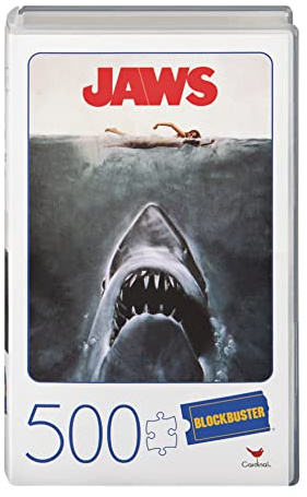 Jaws Movie 500-Piece Puzzle in Plastic Retro Blockbuster VHS Video Case