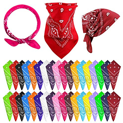 FEPITO 36 Stück Paisley Bandanas Cowboy Bandana Paisley Print Head Wrap Schal