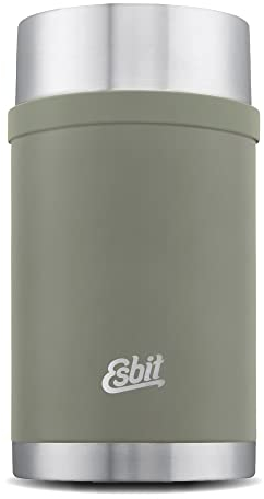Esbit Récipient isotherme Sculptor pour aliments - Récipient de maintien au chaud 1000 ml en Stone Grey - en acier inoxydable pour aliments chauds et froids