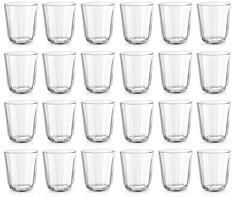 Set of 24 Durable Tumbler Drinking Glasses - 250ml Capacity - Dishwasher & Freezer Safe.