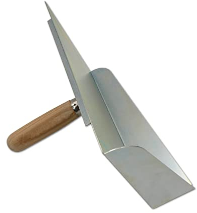 DEWEPRO Fugbrett mit Stoßfugenöffnung und abnehmbarem Buchenholzgriff - Fugblech mit verzinktem Metallträger