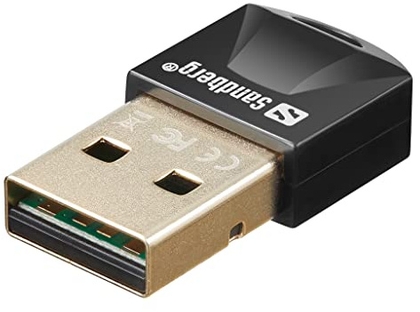 Sandberg USB Bluetooth 5.0 Dongle, Adaptateur USB Bluetooth pour PC Portable De Bureau, Jusqu'à 20 Mètres De Portée, Prend en Charge Windows 11/10/8/7, Récepteur Bluetooth pour Casque Clavier Souris